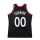 Custom Black White-Red Authentic Throwback Basketball Jersey