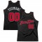 Custom Black Red-White Authentic Throwback Basketball Jersey