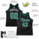 Custom Black Kelly Green-White Authentic Throwback Basketball Jersey