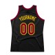 Custom Black Maroon-Gold Authentic Throwback Basketball Jersey