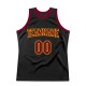 Custom Black Maroon-Gold Authentic Throwback Basketball Jersey