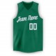 Custom Kelly Green White V-Neck Basketball Jersey