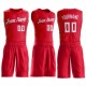 Custom Red White Round Neck Suit Basketball Jersey