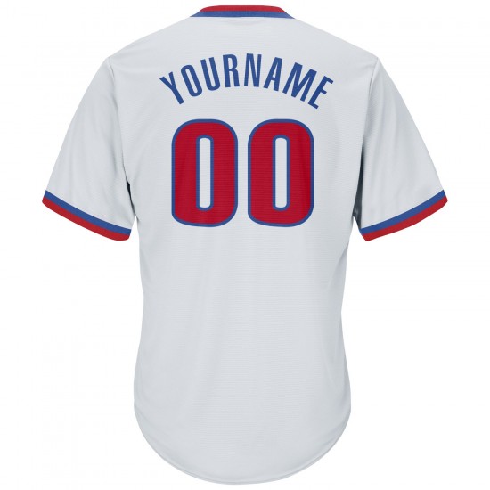 Custom White Red-Royal Authentic Throwback Rib-Knit Baseball Jersey Shirt