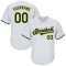 Custom White Green-Gold Authentic Throwback Rib-Knit Baseball Jersey Shirt