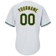 Custom White Green-Gold Authentic Throwback Rib-Knit Baseball Jersey Shirt