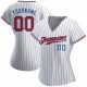 Custom White Royal Strip Red-Royal Authentic Baseball Jersey