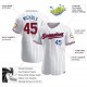 Custom White Royal Strip Red-Royal Authentic Baseball Jersey