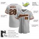 Custom Gray Black-Orange Authentic Baseball Jersey