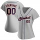 Custom Gray Navy-Orange Authentic Baseball Jersey