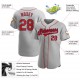 Custom Gray Red-Navy Authentic Baseball Jersey