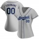 Custom Gray Navy-Powder Blue Authentic Baseball Jersey