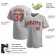 Custom Gray Red-Black Authentic Baseball Jersey