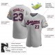 Custom Gray Navy-Red Authentic Baseball Jersey