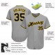 Custom Gray Black-Gold Authentic Baseball Jersey