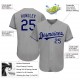 Custom Gray Royal-White Authentic Baseball Jersey