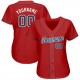 Custom Red Navy-White Baseball Jersey