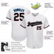 Custom White Black-Powder Blue Authentic Baseball Jersey