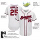 Custom White Red-Navy Authentic Baseball Jersey