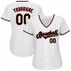 Custom White Black-Crimson Authentic Baseball Jersey