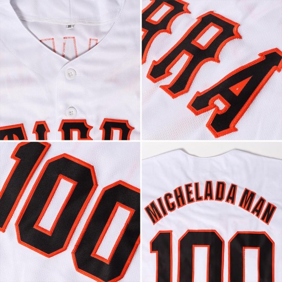 Custom White Black-Crimson Authentic Baseball Jersey