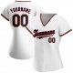 Custom White Navy-Red Authentic Baseball Jersey