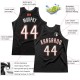 Custom Black White-Orange Authentic Throwback Basketball Jersey