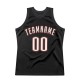 Custom Black White-Orange Authentic Throwback Basketball Jersey