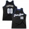 Custom Black White-Blue Authentic Throwback Basketball Jersey