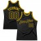 Custom Black Black-Gold Authentic Throwback Basketball Jersey