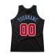 Custom Black Red-Light Blue Authentic Throwback Basketball Jersey