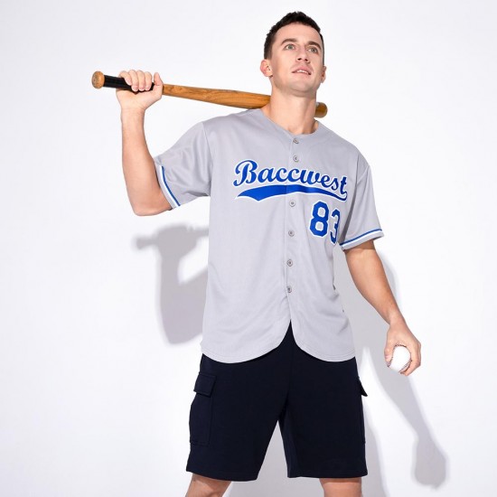 Custom Gray Royal-White Baseball Jersey