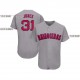 Custom Gray Red-Navy Baseball Jersey