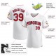 Custom White Red-Navy Authentic Baseball Jersey