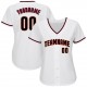 Custom White Black-Crimson Authentic Baseball Jersey