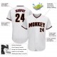 Custom White Black-Crimson Authentic Baseball Jersey