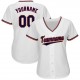 Custom White Navy-Red Baseball Jersey