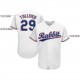 Custom White Royal-Red Baseball Jersey