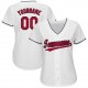 Custom White Red-Navy Baseball Jersey