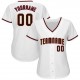 Custom White Black-Crimson Baseball Jersey