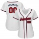 Custom White Red-Navy Baseball Jersey