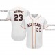 Custom White Navy-Orange Baseball Jersey